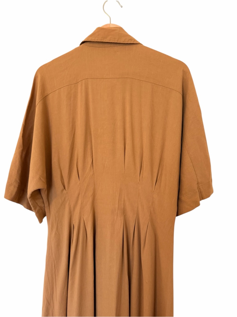 Veronica Beard Adavi Dress Caramel Button-Front Maxi Dress - Picture 7 of 10